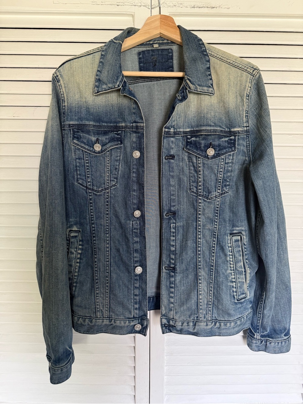 7 For All Mankind Light Wash Blue Denim Jacket